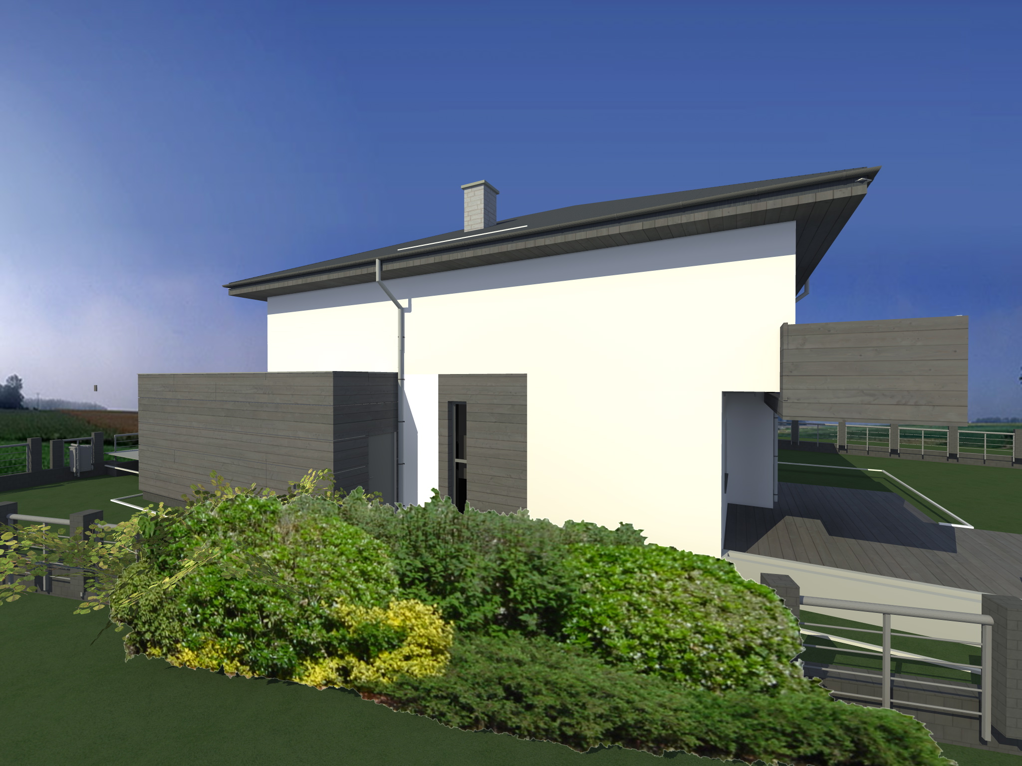 ELEW GARAŻ 2 szare okna